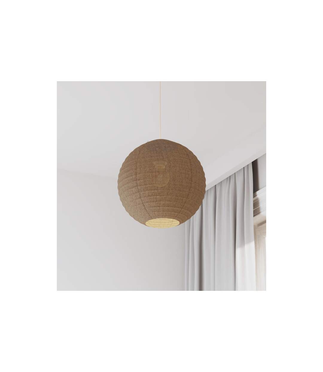 Lanterne Japonaise Boule Jordy 35cm Beige-4