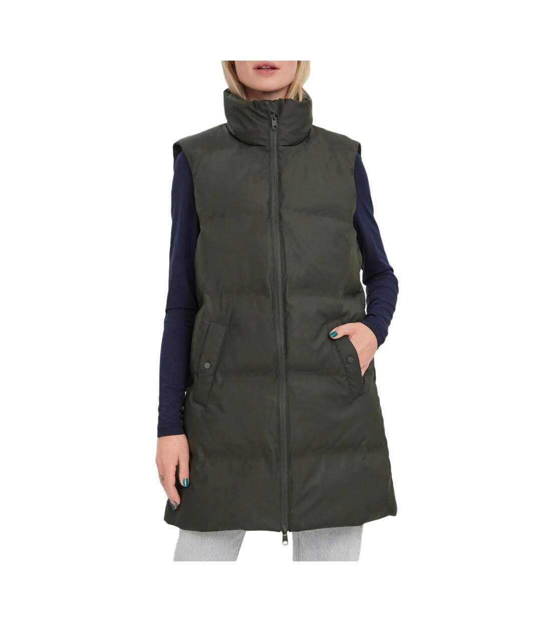 Doudoune sans manche Marron Femme Vero Moda Coated - L