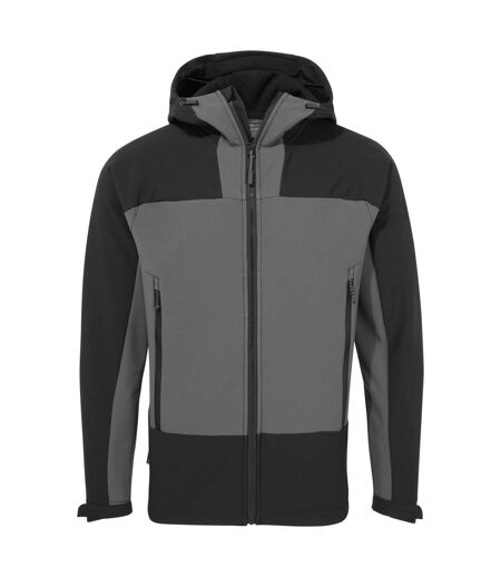 Craghoppers Mens Expert Active Contrast Hooded Soft Shell Jacket (Carbon Grey/Black) - UTCG1972