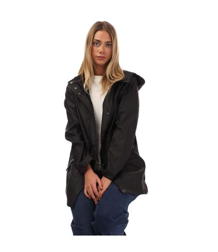 Womens/ladies Malou Coated Raincoat Black Vero Moda