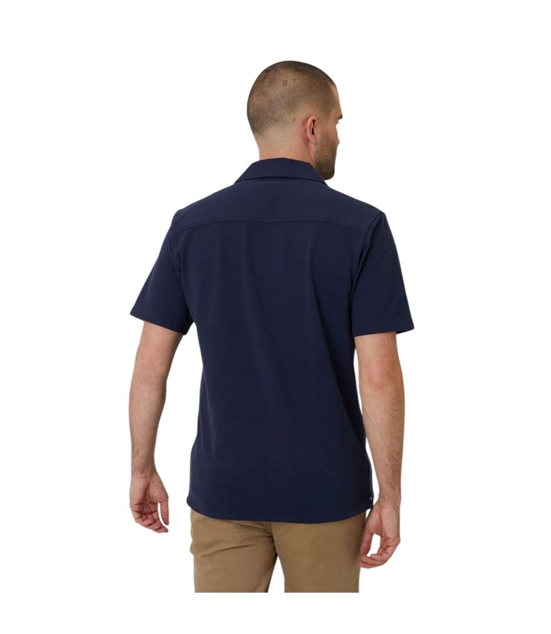 Mens Kaylian Regular Short-sleeved Shirt Navy Threadbare-3