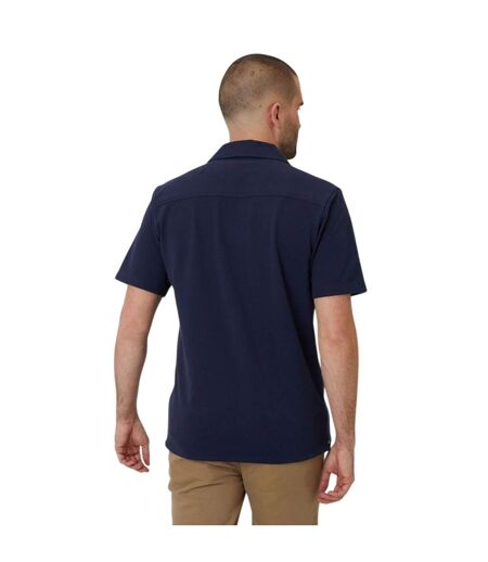 Mens Kaylian Regular Short-sleeved Shirt Navy Threadbare