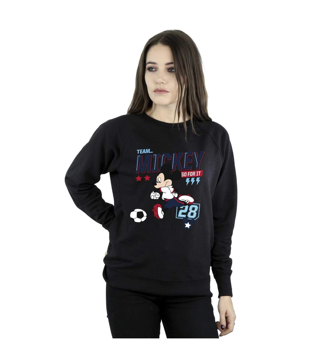 Disney Pantalon de survêtement Mickey Mouse Team Mickey Football Womens/Ladies (Noir) - UTBI28818-2