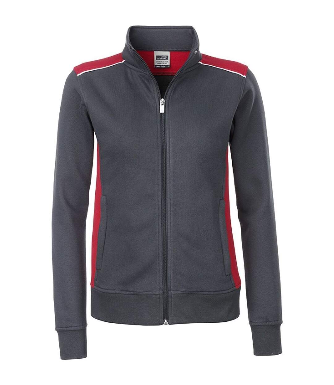 Sweat de travail zip intégral - Femme - JN869 - gris carbone