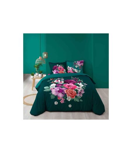 Parure de Lit 3 Pièces Indirose 260x240cm Vert