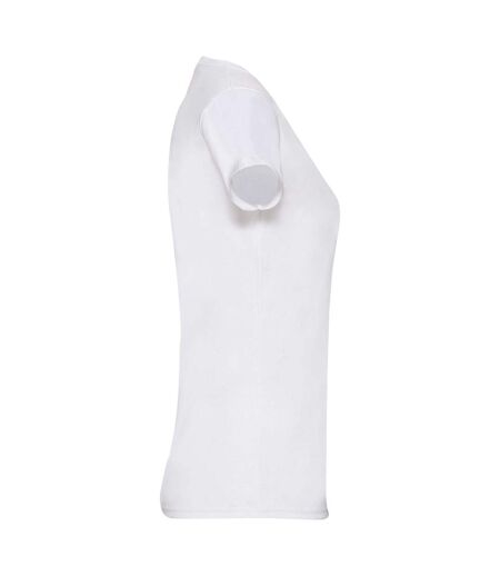 T-shirts Manches Courtes Femmes Blanc Fruit Of The Loom