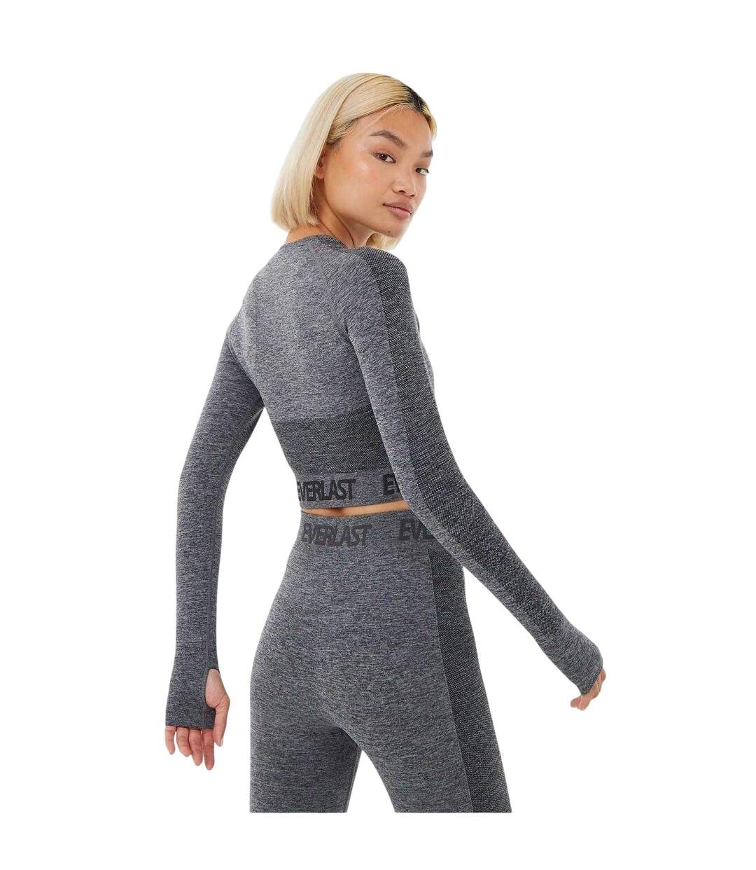 Haut Court Manches Longues Femme Charbon Chiné Chiné Everlast-3