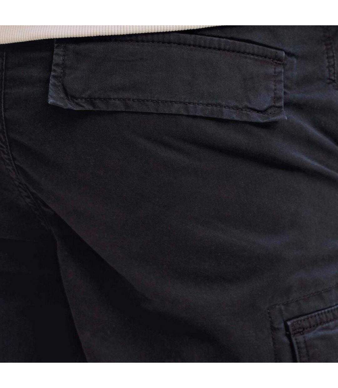 Mens Cole Frank Relaxed Fit Cargo Shorts Black Jack And Jones-4
