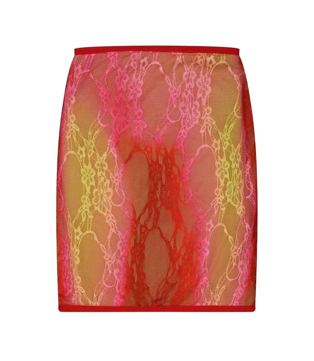 Womens/ladies Floral Pattern Lace Pencil Skirt Red Pink Sinead Gorey-2