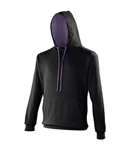 Awdis Varsity Hooded Sweatshirt / Hoodie (Charcoal/Jet Black) - UTRW165