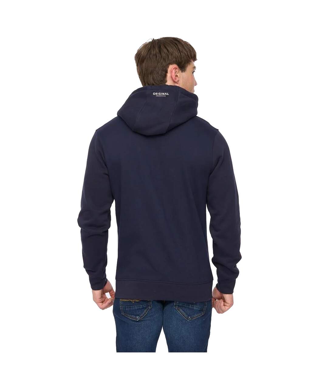 Mens Hellmere Hoodie Navy Crosshatch-3