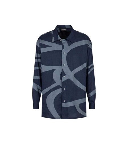 Chemise Manches Longues Motif/style Abstrait Homme Bleu Emporio Armani