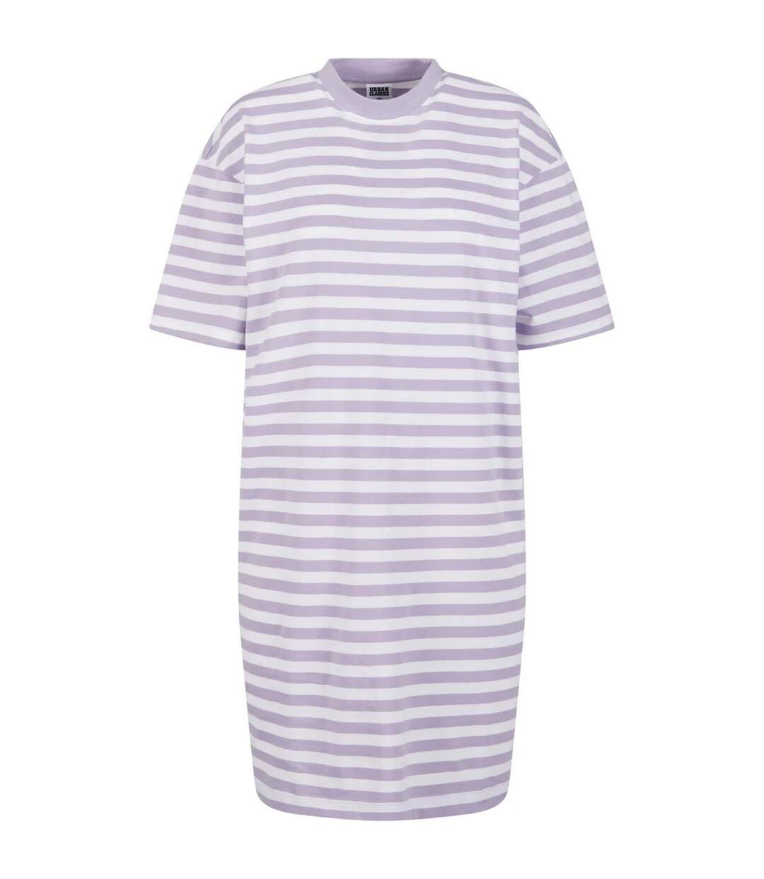 Robe T-shirt Motif/style Rayé Femme Blanc Vieux Lilas Urban Classics-2