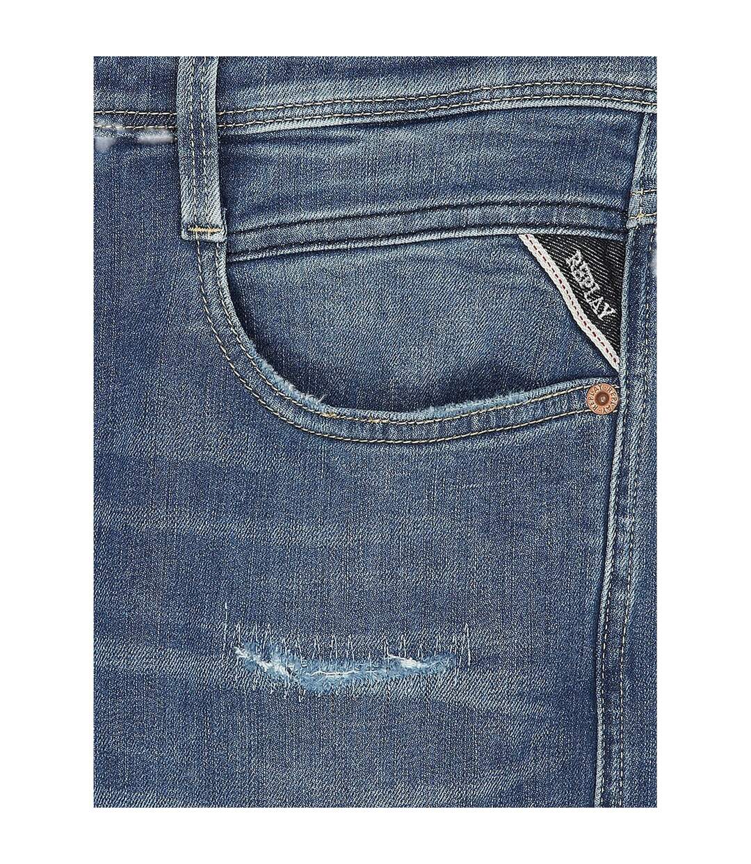 Mens Anbass Cotton Slim Jeans Blue Replay-4