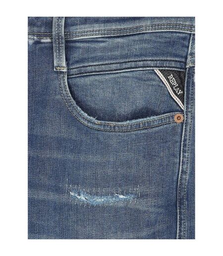 Mens Anbass Cotton Slim Jeans Blue Replay