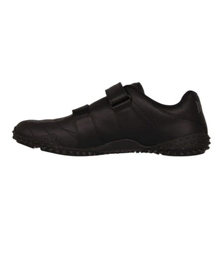 Mens Fulham Leather Trainers Black Lonsdale