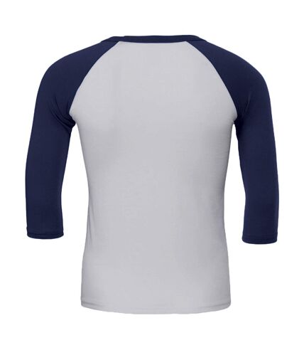 Canvas Mens 3/4 Sleeve Baseball T-Shirt (White/Denim) - UTBC1332