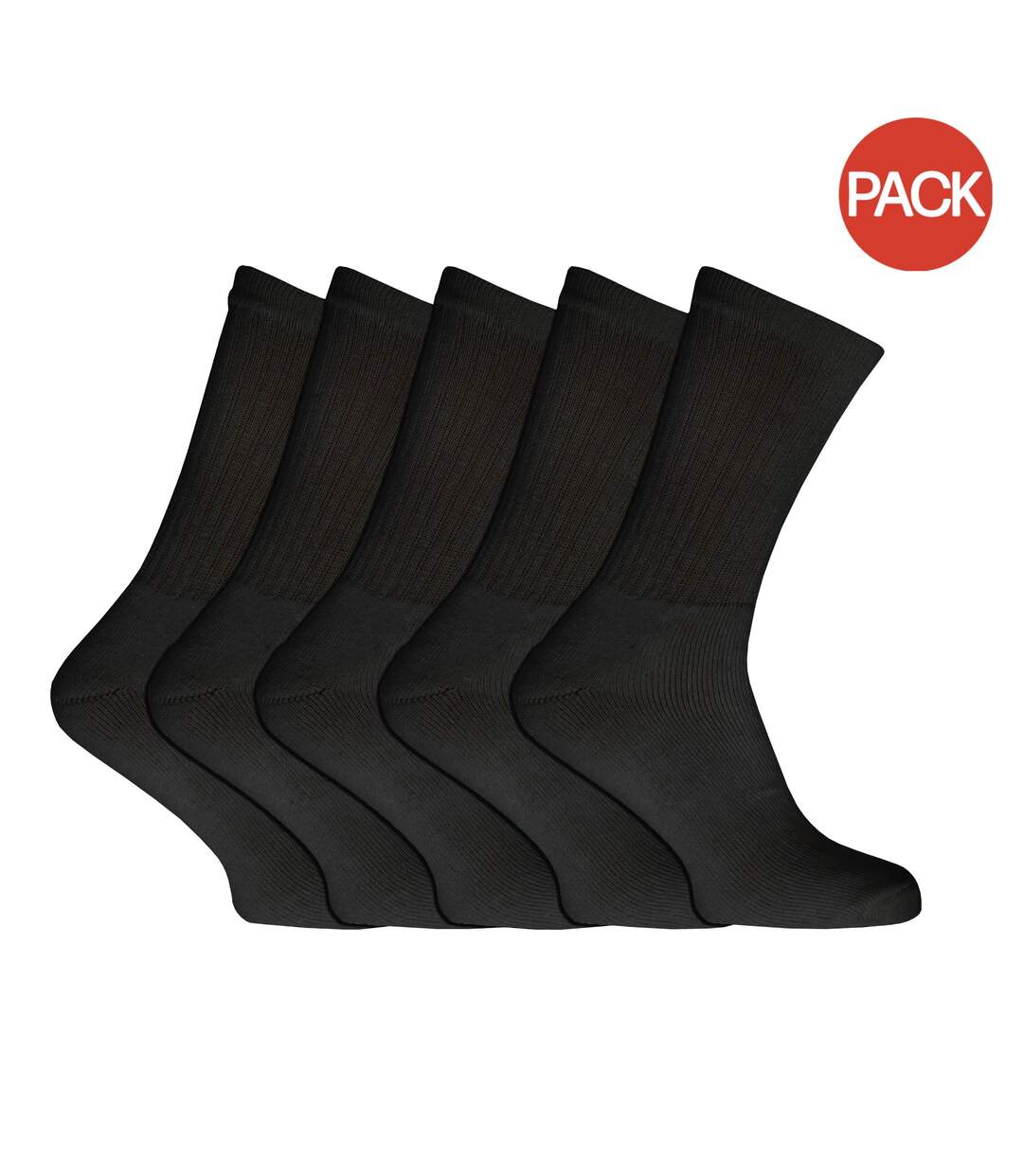 Chaussettes de sport unies 5 paires homme noir Universal Textiles-1