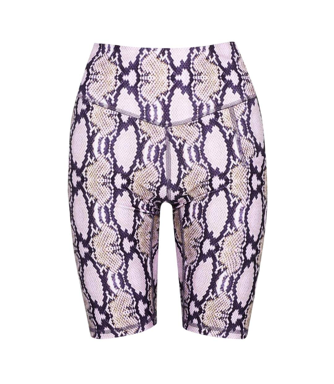 Womens/ladies Snake Print Cycling Shorts White Print West Seventy Nine-2