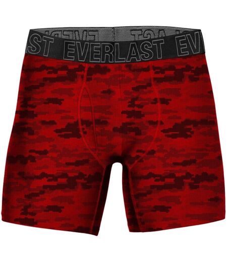 Mens Camouflage Flexible Boxer Briefs Red Black Everlast