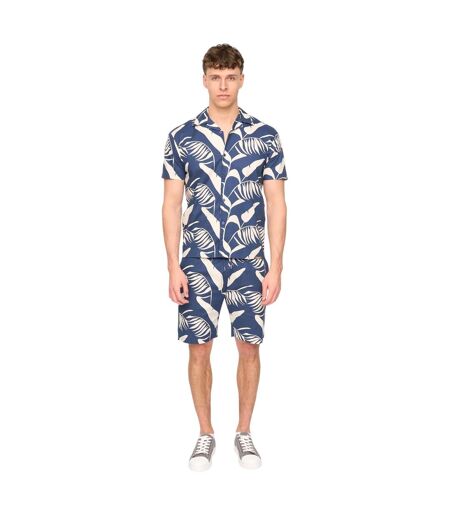 Ensemble T-shirt Et Short Motif/style Feuilles Tropicales Hopkinton Homme Bleu Marine Duck And Cover