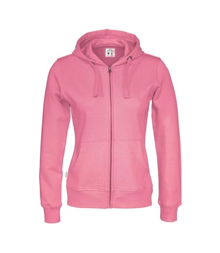 Womens/ladies Full Zip Hoodie Pink Cottover