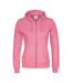 Womens/ladies Full Zip Hoodie Pink Cottover-1