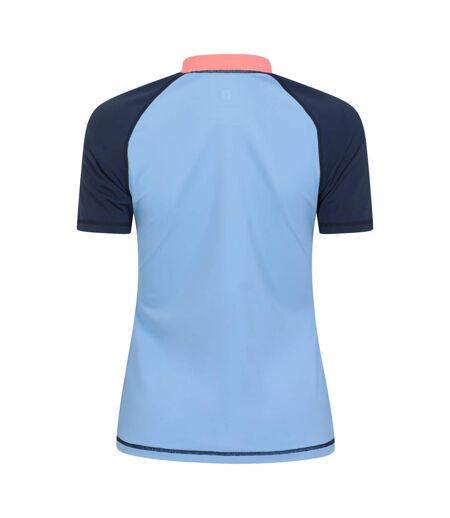 Womens/ladies Uv Protection Rash Guard Pale Blue Mountain Warehouse