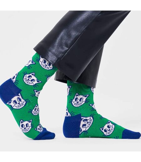 1 Pack Mens & Ladies Cotton Green Cat Design Socks