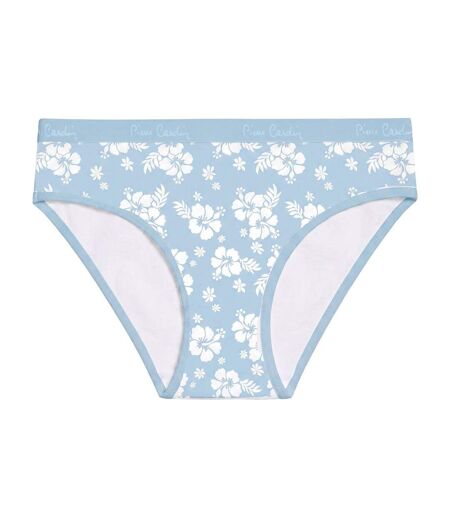 Lot de 3 slips femme  en coton uni et imprimé ceinture fine 2cm Pck1 Pierre Cardin