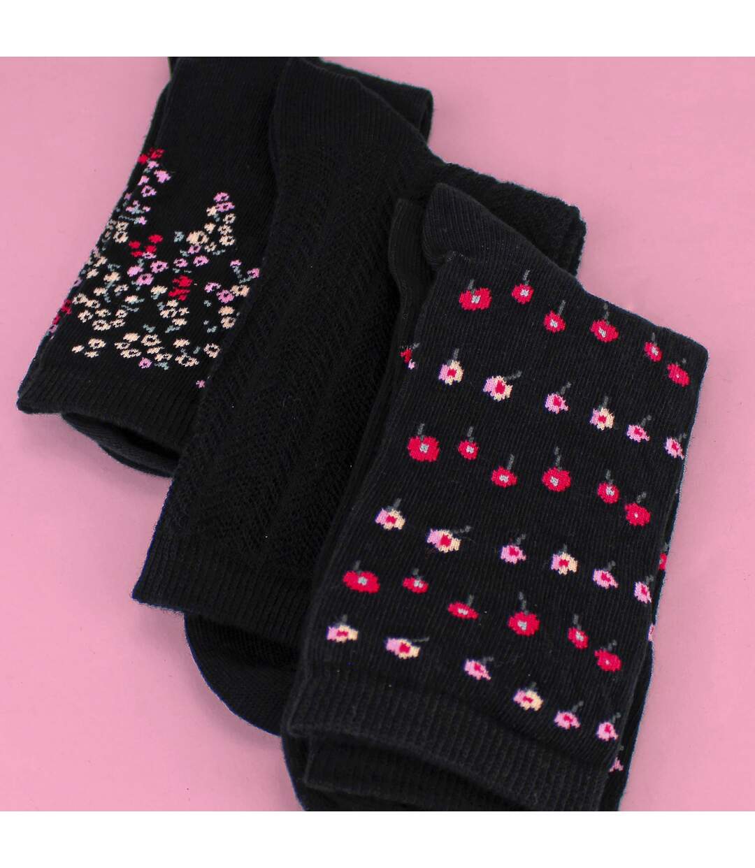 Sock Snob - 6 Paires Chaussettes Femme Fleuries en Coton Douces et Confortables-5