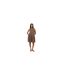 Womens/ladies Tiered V Neck Sleeveless Mini Dress Taupe Black Brave Soul-1