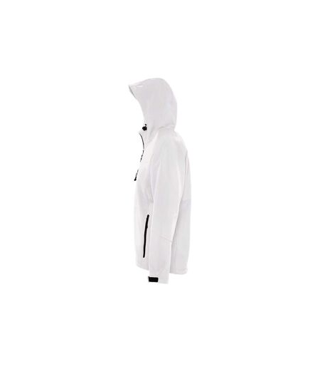 SOLS Mens Replay Hooded Soft Shell Jacket (Breathable, Windproof And Water Resistant) (White) - UTPC410