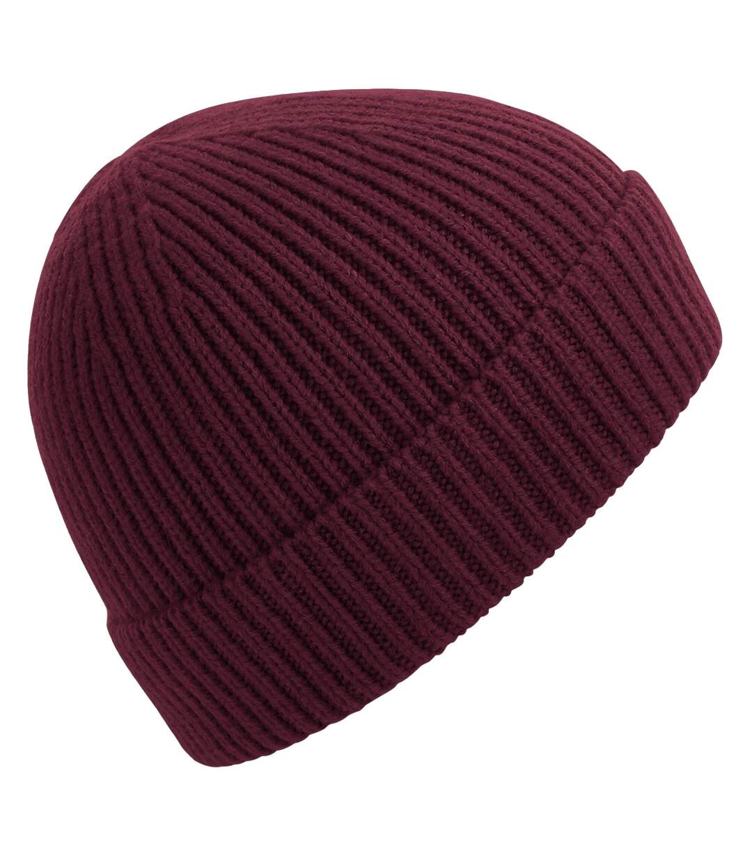 Bonnet Unisexe Adulte En Tricot Côtelé Bordeaux Beechfield-1