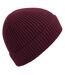 Bonnet Unisexe Adulte En Tricot Côtelé Bordeaux Beechfield-1