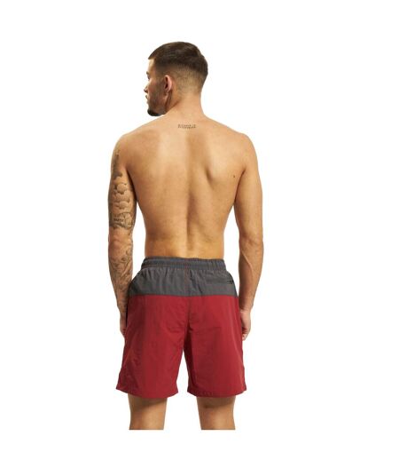 Mens Block Swim Shorts Brick Red Dark Shadow Urban Classics