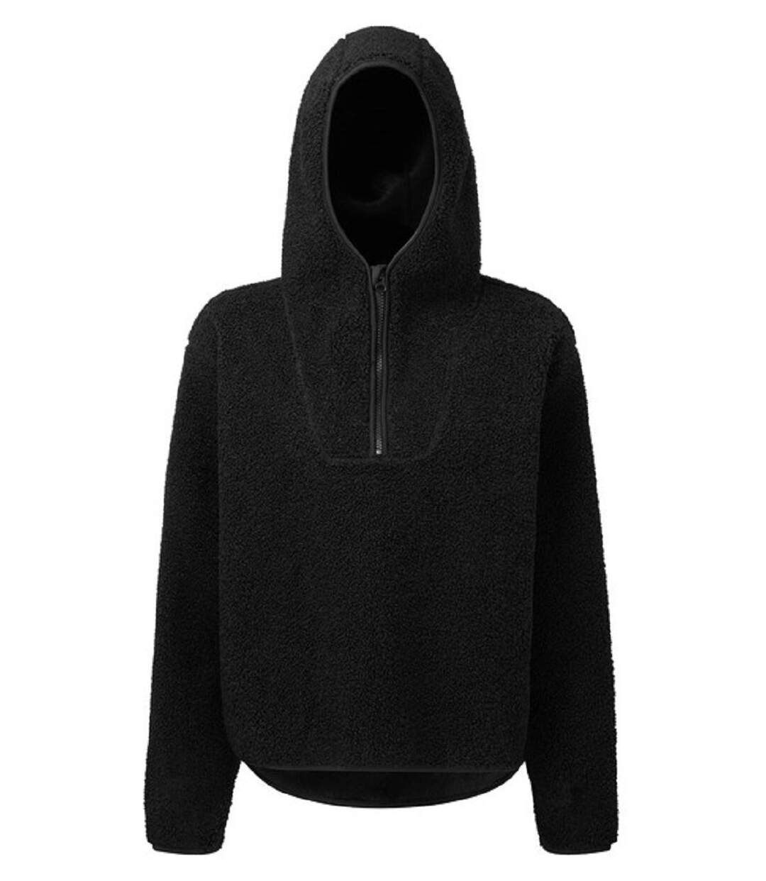 Sweat à capuche zippé sherpa - Femme - TR089 - noir-1