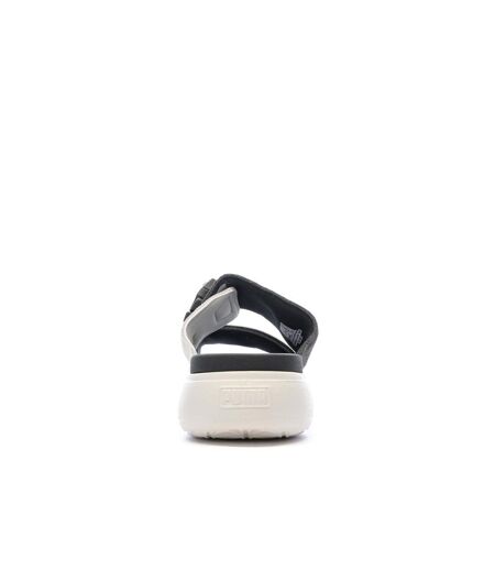 Claquettes beige/noire femme puma suede