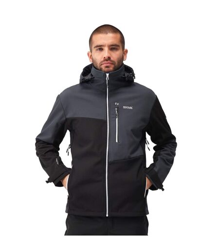 Regatta Mens Hewitts IX Soft Shell Jacket (Black/Ash)