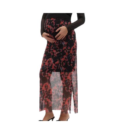 Jupe noire/rouge femme mamalicious lella - l