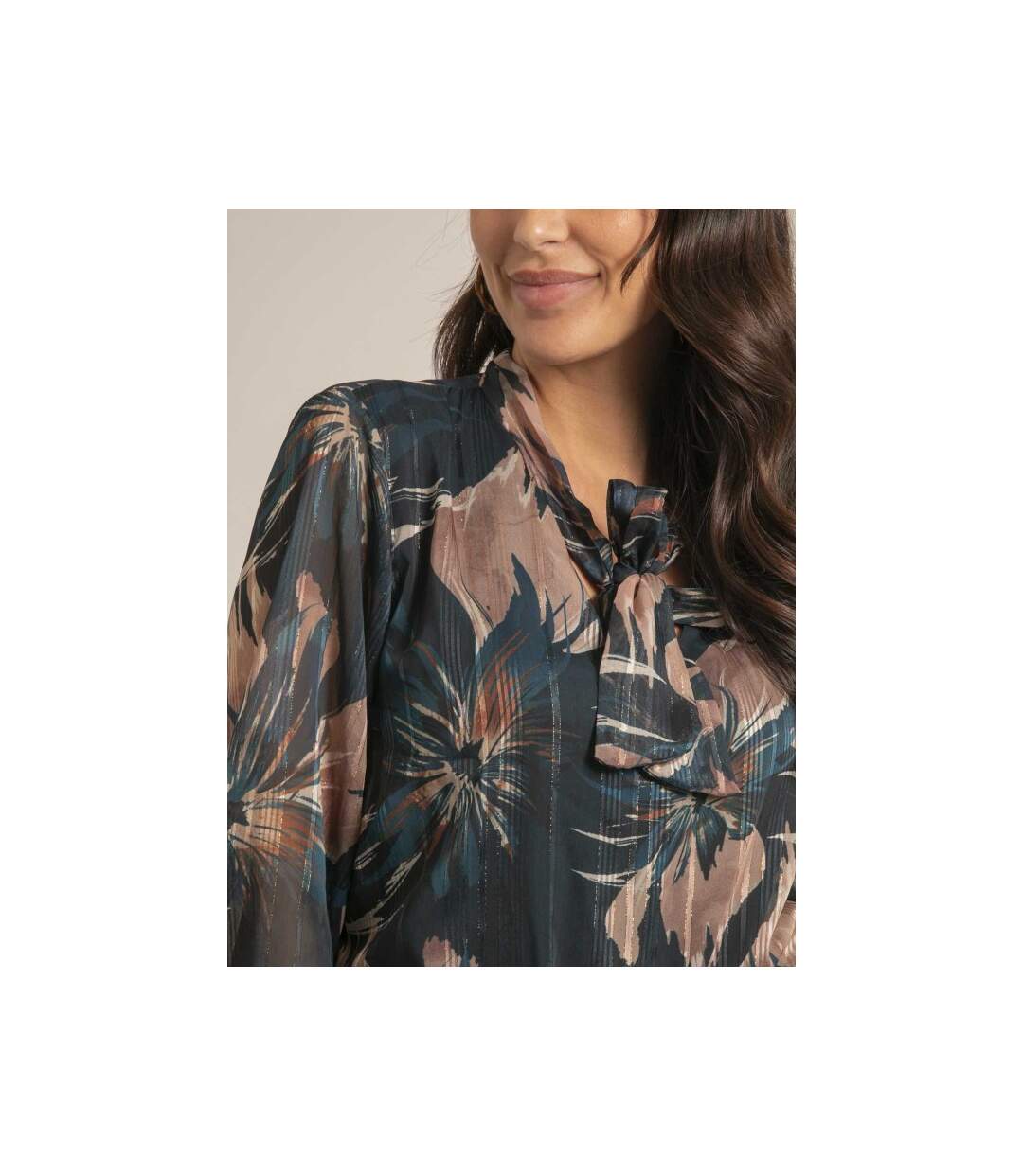 Chemise col noeud motifs ORTENSE - Dona X Lisa-3