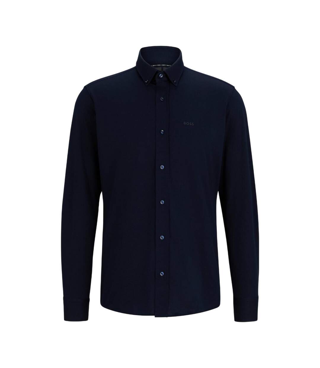 Mens Jo Embroidered Long-sleeved Button-down Shirt Blue Boss-2
