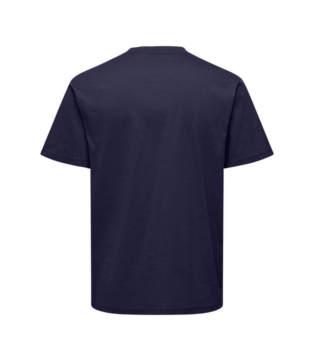 T-shirt marine homme only & sons life stitch-2