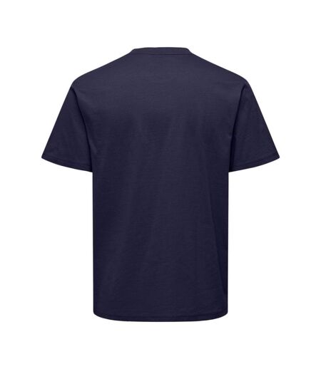 T-shirt marine homme only & sons life stitch