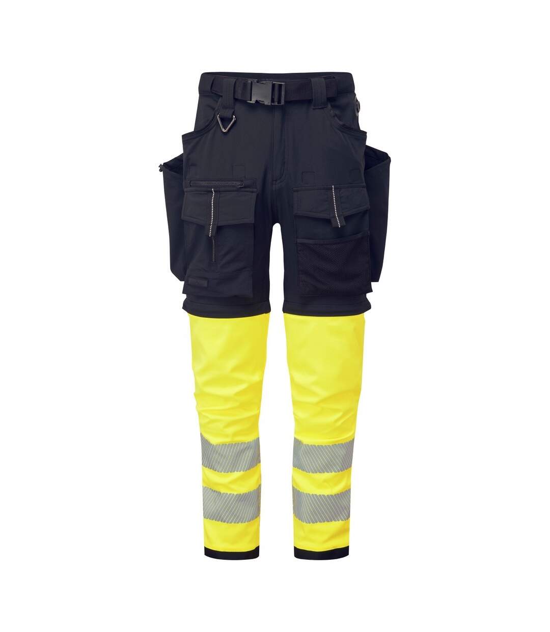 Unisex adult ultimate modular contrast 3 in 1 trousers black/yellow Portwest