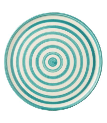 Assiette de Présentation en Céramique Granada Rayure 34cm Bleu Aqua