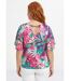 T-shirt imprimé tropical manches papillon-2