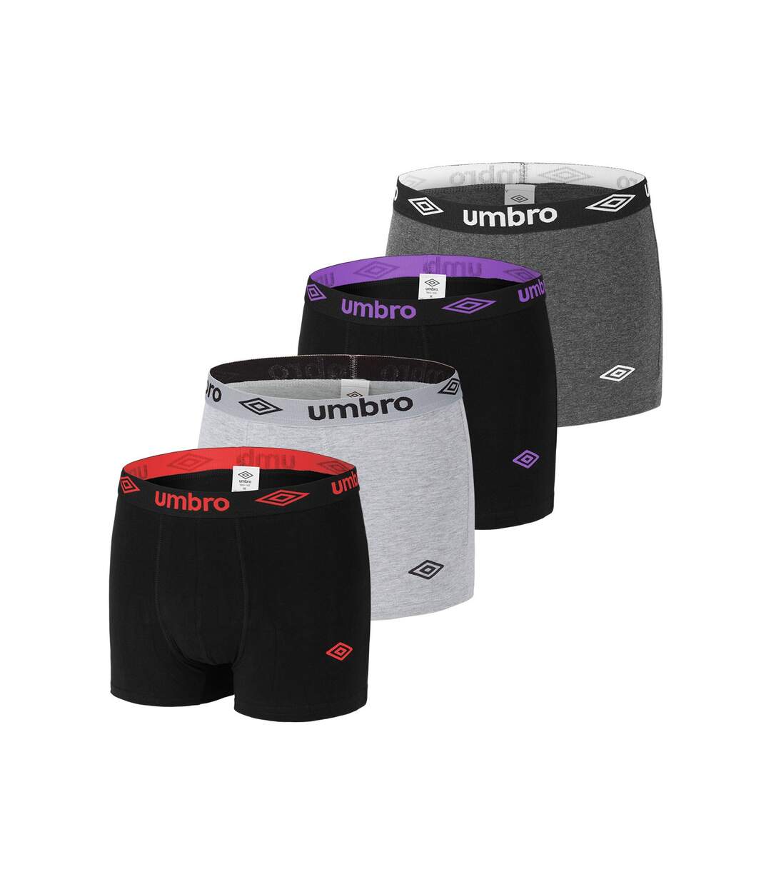 Lot de 4 Boxers coton homme uni Umbro