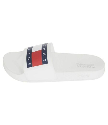 Mens Flag Logo Moulded Footbed Sliders White Tommy Jeans