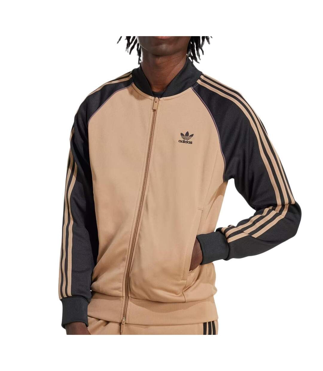 Veste de survêtement marron homme adidas classics sst-1